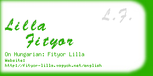 lilla fityor business card